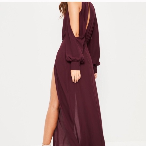 Misguided wine maxi dress formal - Picture 4 of 5